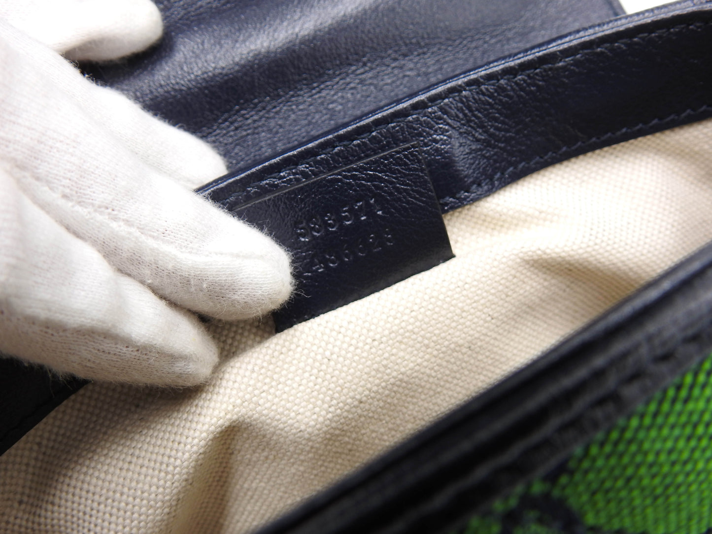 GUCCI GG Marmont Jacquard Mini Top Handle 2way Shoulder Bag Green 583571