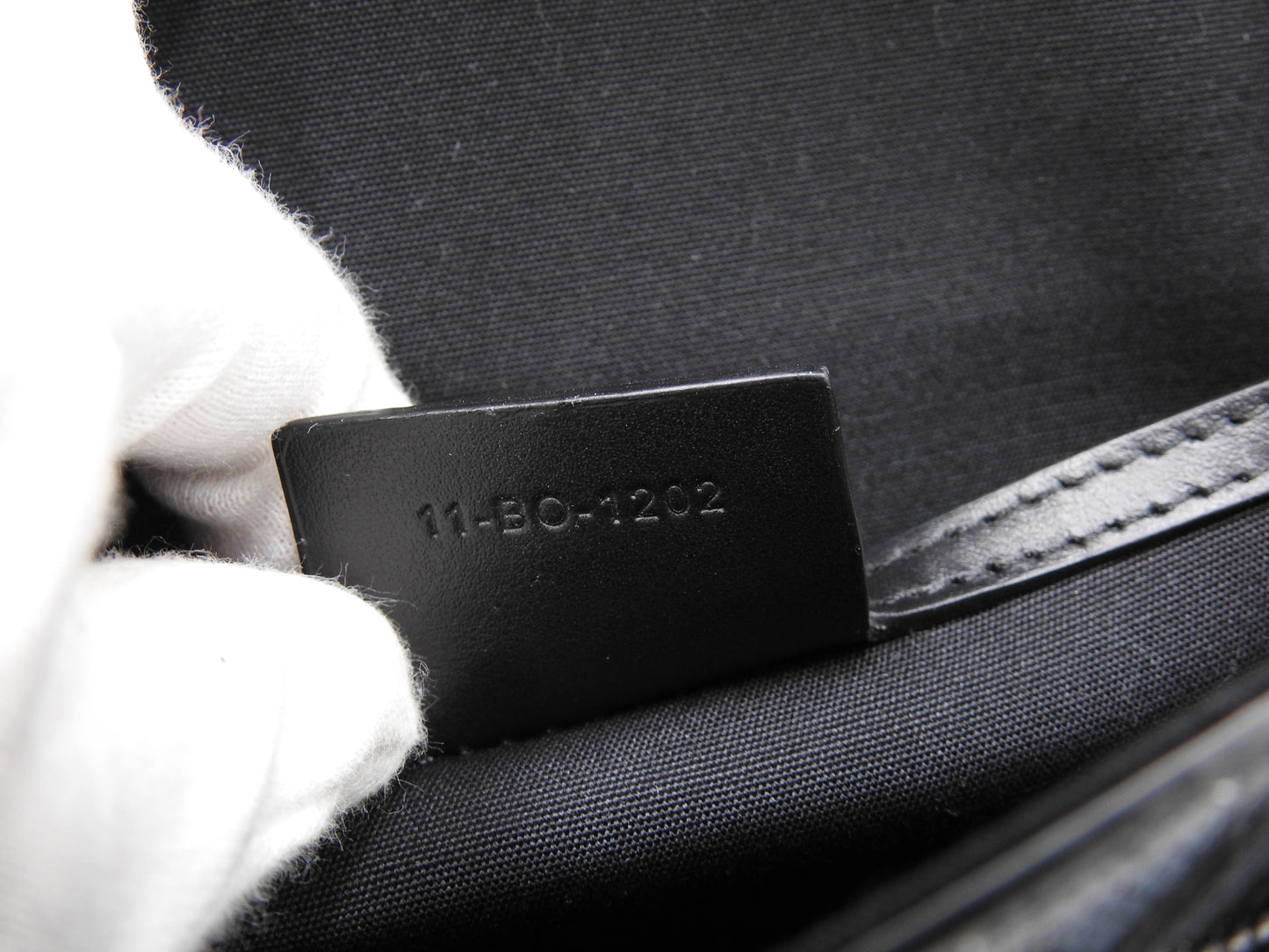 Christian Dior HIT THE ROAD CD Diamond Shoulder Bag PVC Leather Black