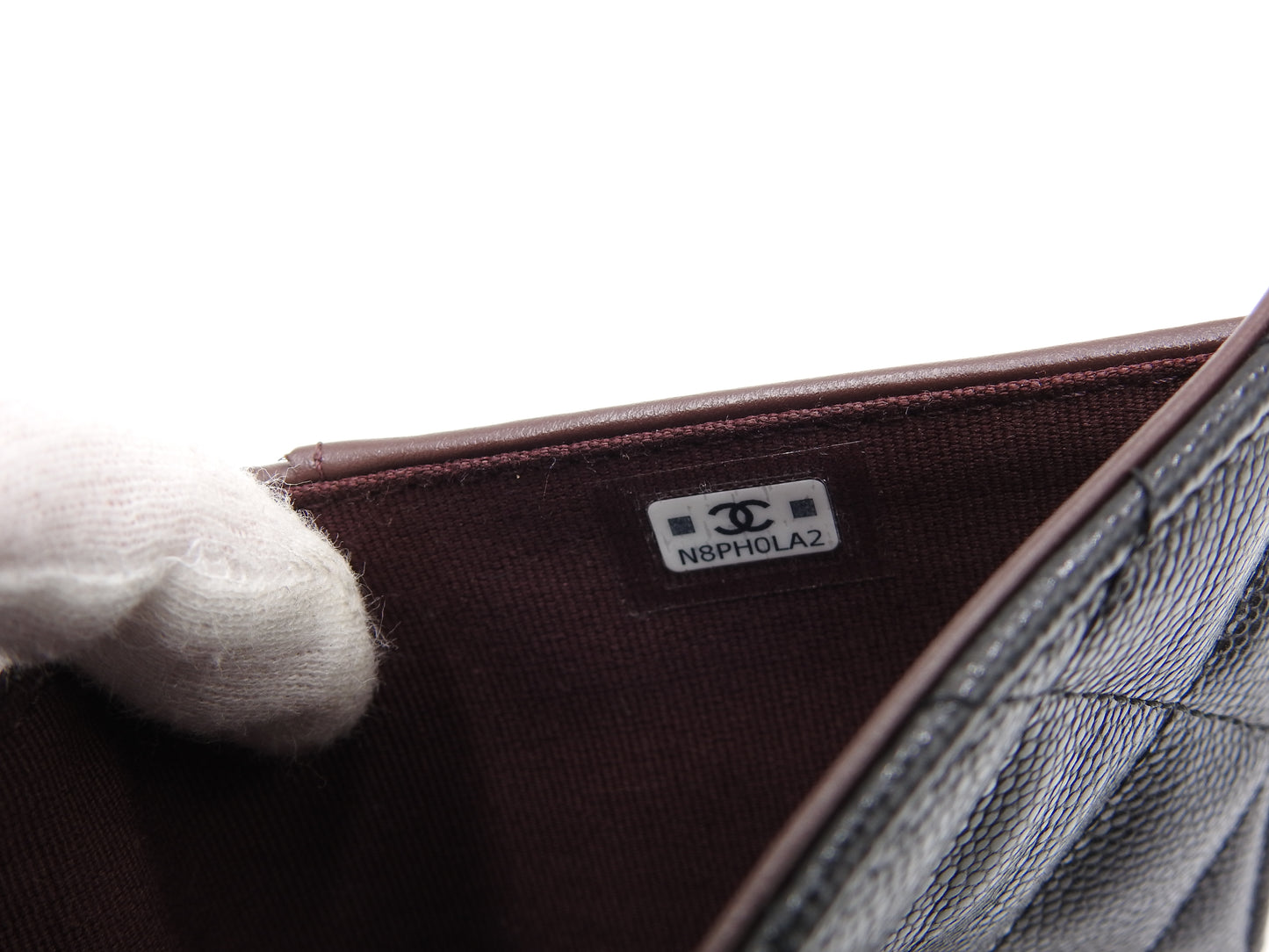 CHANEL CC Matelasse Passport Case Holder Wallet Caviarskin Black AP3791