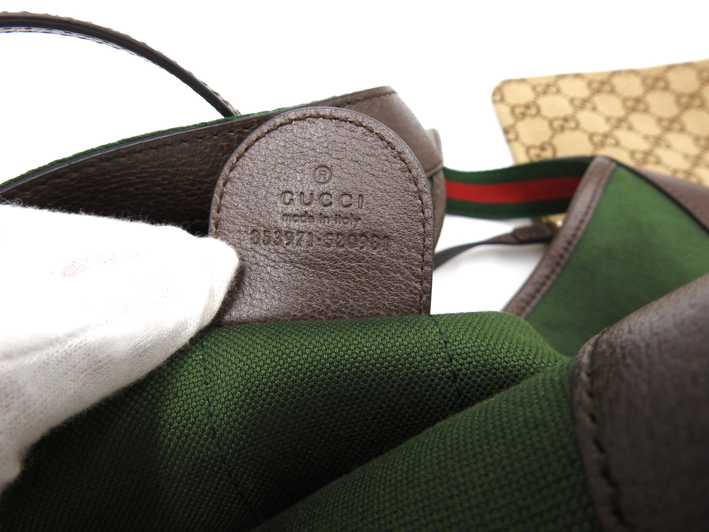 GUCCI GG Canvas Giglio Large Hobo Tote Shoulder Bag Beige Brown 853971
