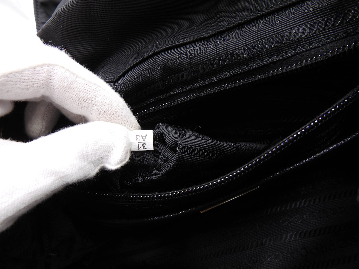 PRADA Re-Nylon Saffiano Leather Medium Backpack Bag Black Silver 1BZ811