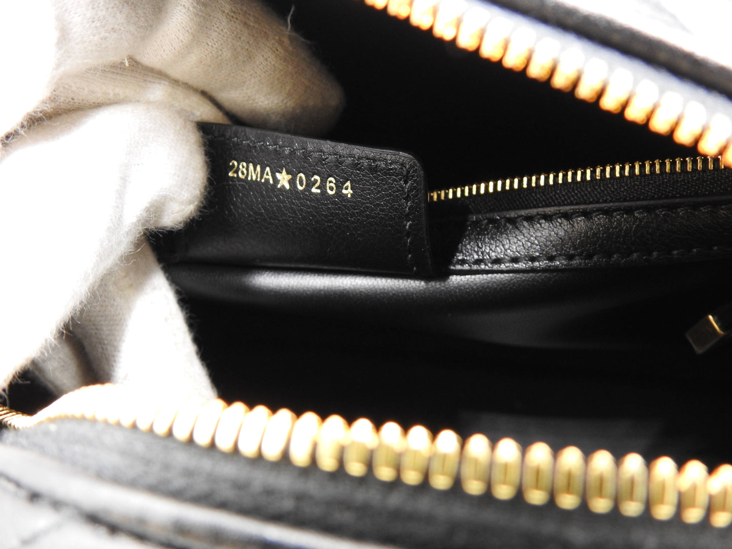 Christian Dior Canage Grove 25 Shoulder Hand Bag Lambskin Black M1365UBOL