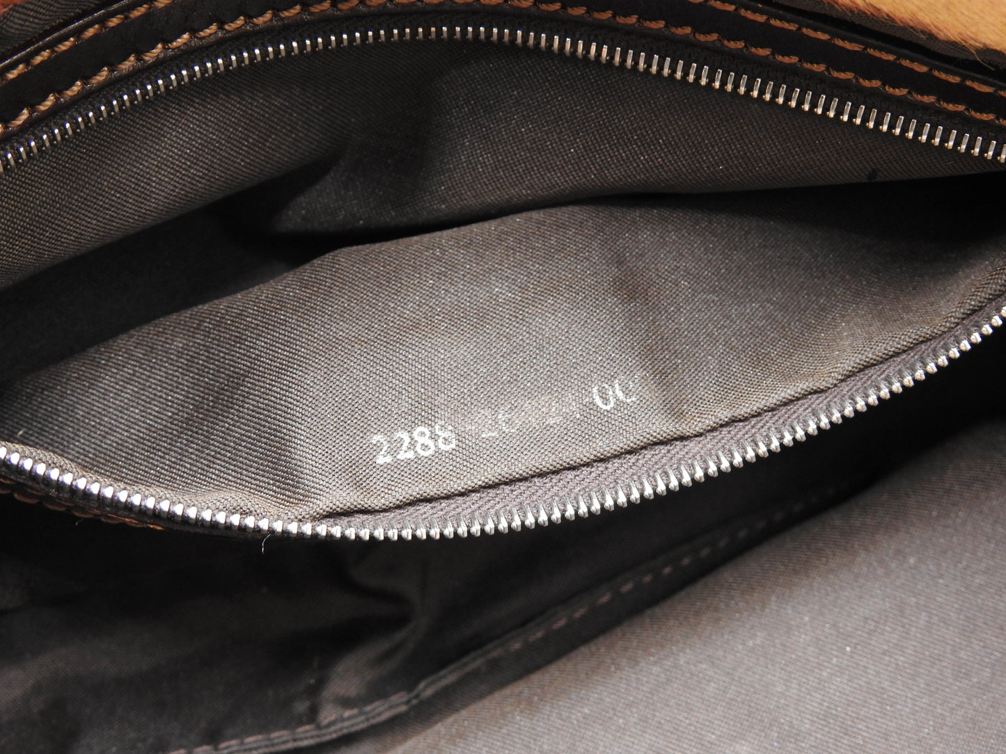 FENDI Leopard Mamma Baguette Shoulder Hand Bag Leather Brown Silver