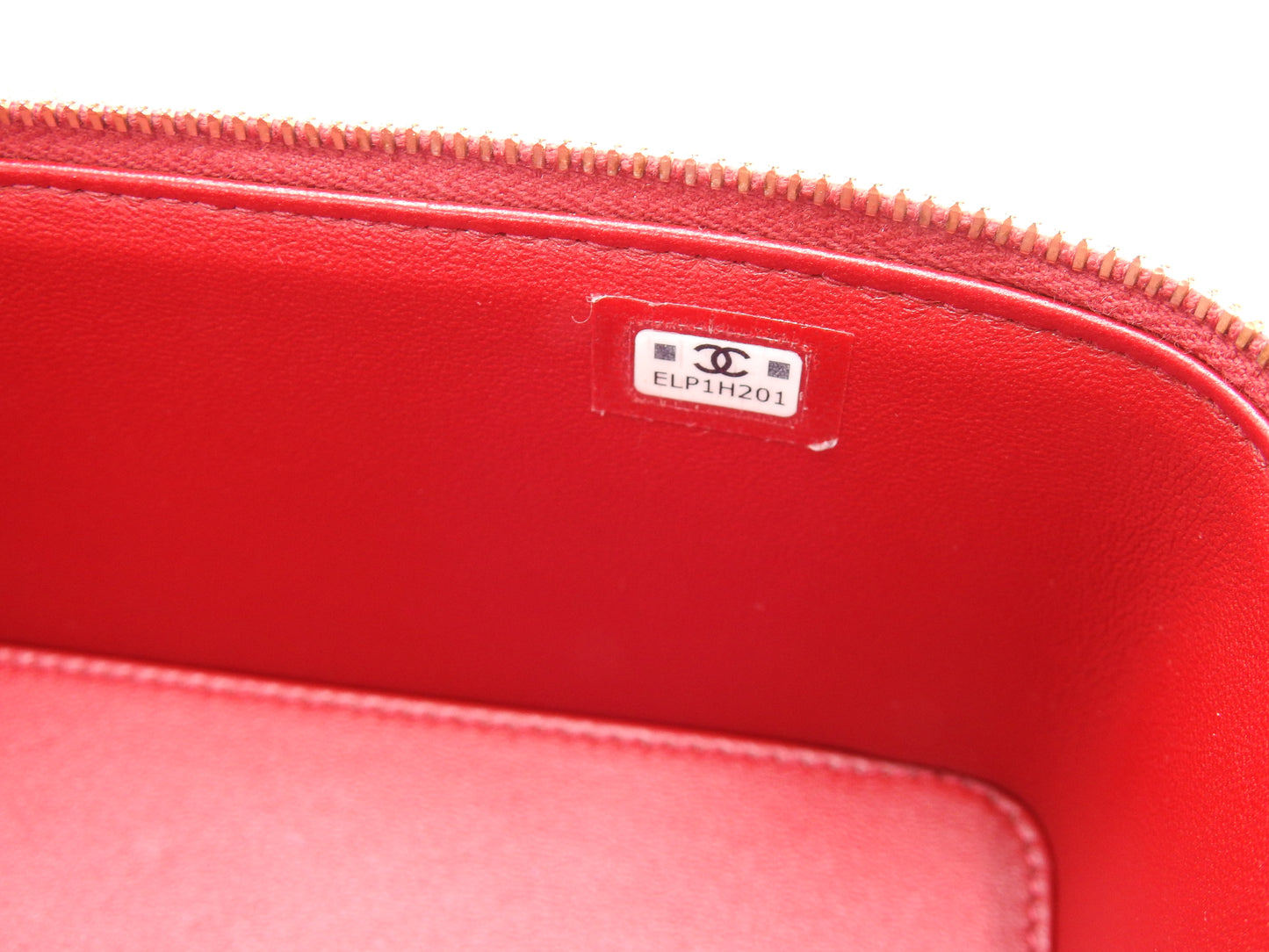 CHANEL CC Matelasse Top Handle 2way Chain Vanity Bag Caviarskin Red AP3017