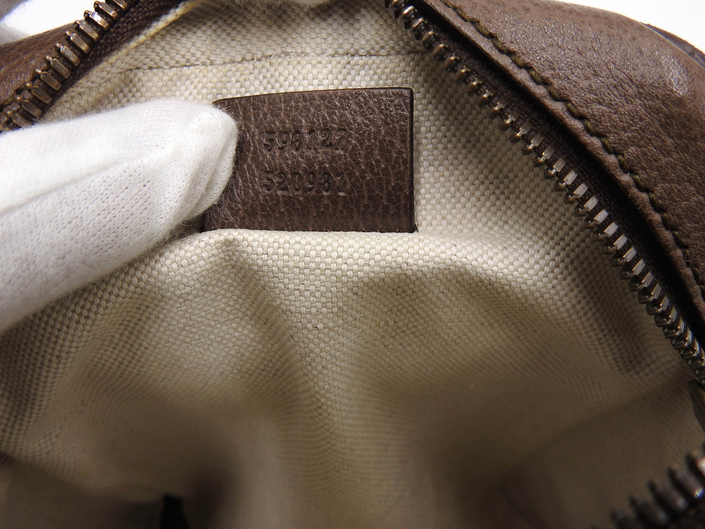 GUCCI GG Supreme Web Ophidia Crossbody Shoulder Bag Beige Brown 598127