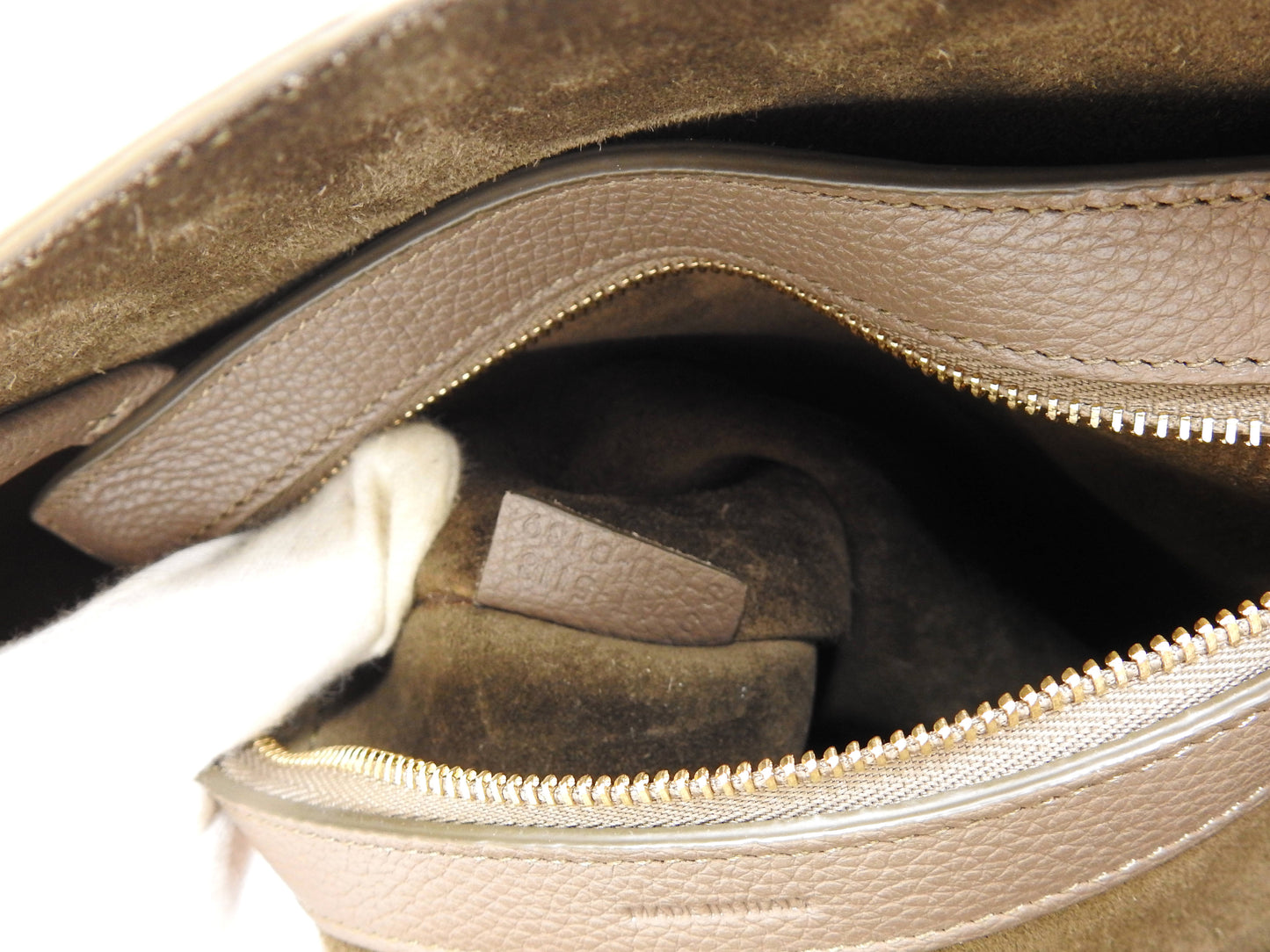 CELINE Cabas Phantom Small Tote Shoulder Bag Calf Leather Gray 189023