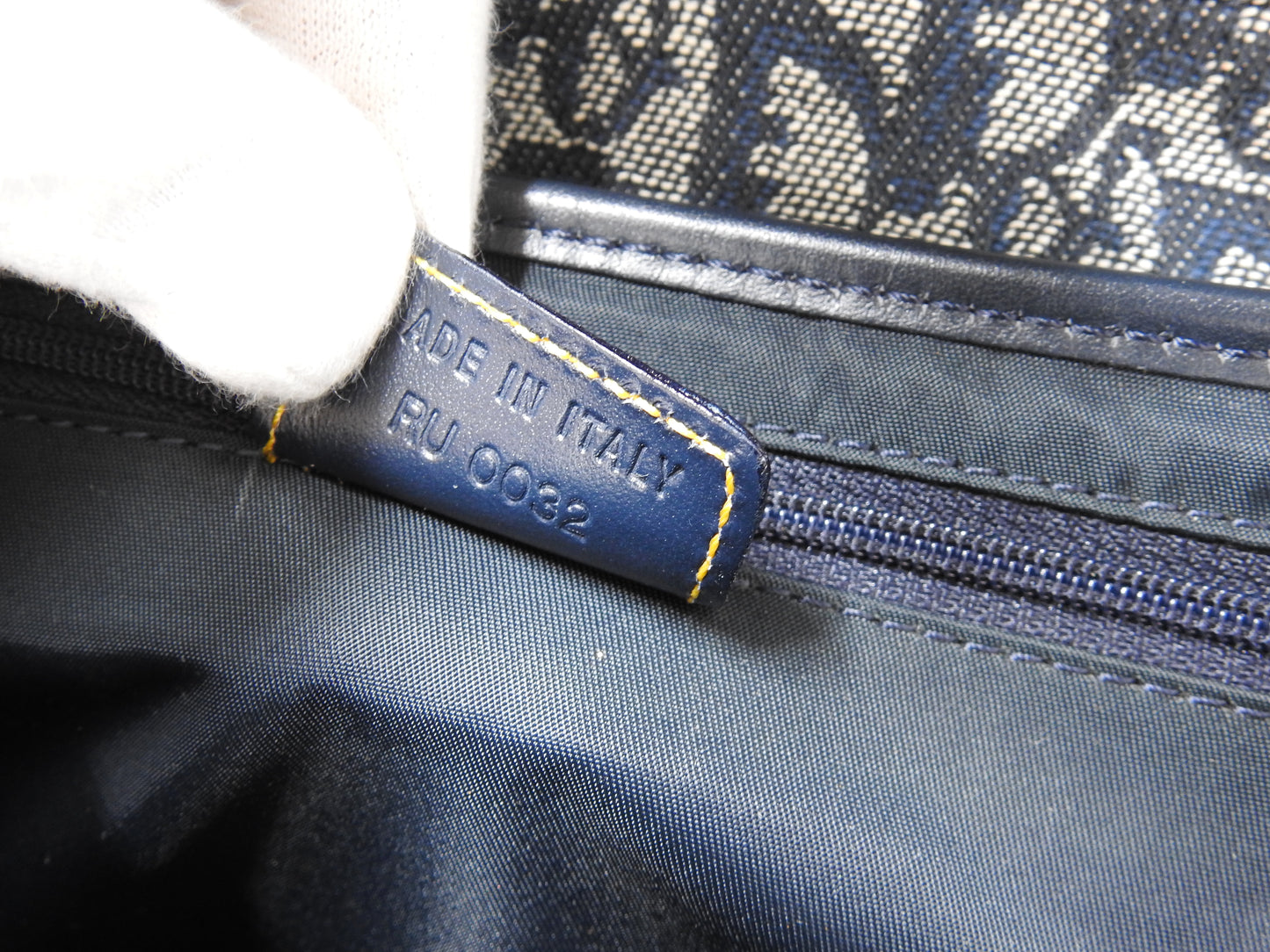 Christian Dior Trotter Oblique Saddle Bag Shoulder Hand Bag Canvas Navy