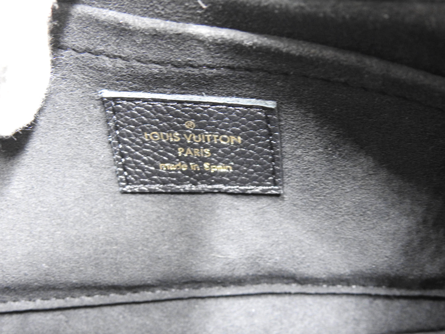 LOUIS VUITTON Monogram Empreinte Bagatelle Shoulder Hand Bag Black M46091