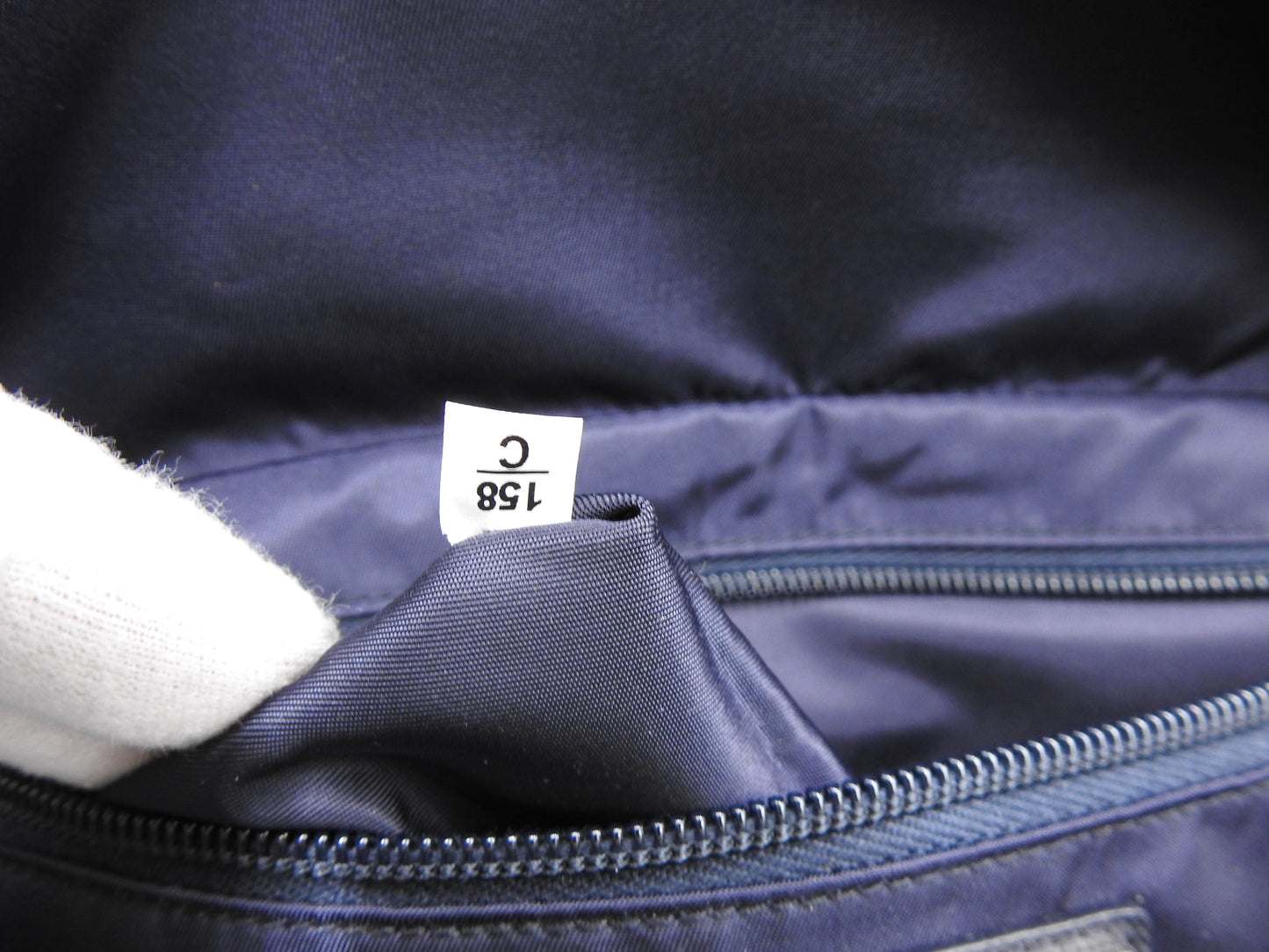 PRADA Re-Nylon SAFFIANO Leather Shoulder Bag Navy Silver 2VH994