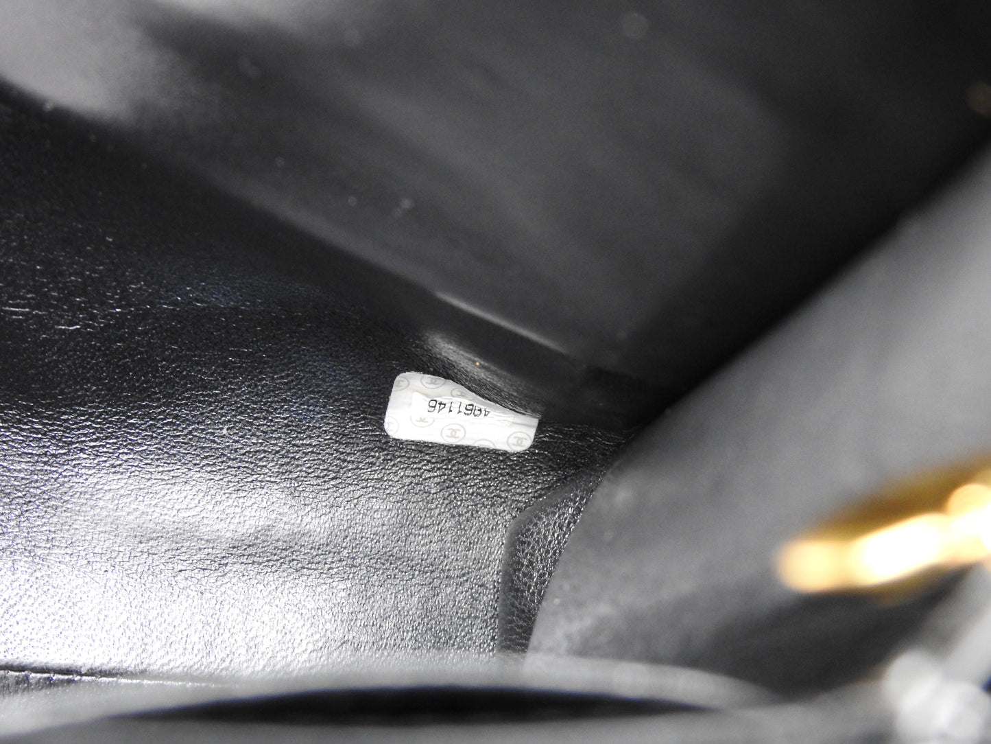 CHANEL CC Matelasse Briefcase Business Bag Caviarskin Leather Black Gold