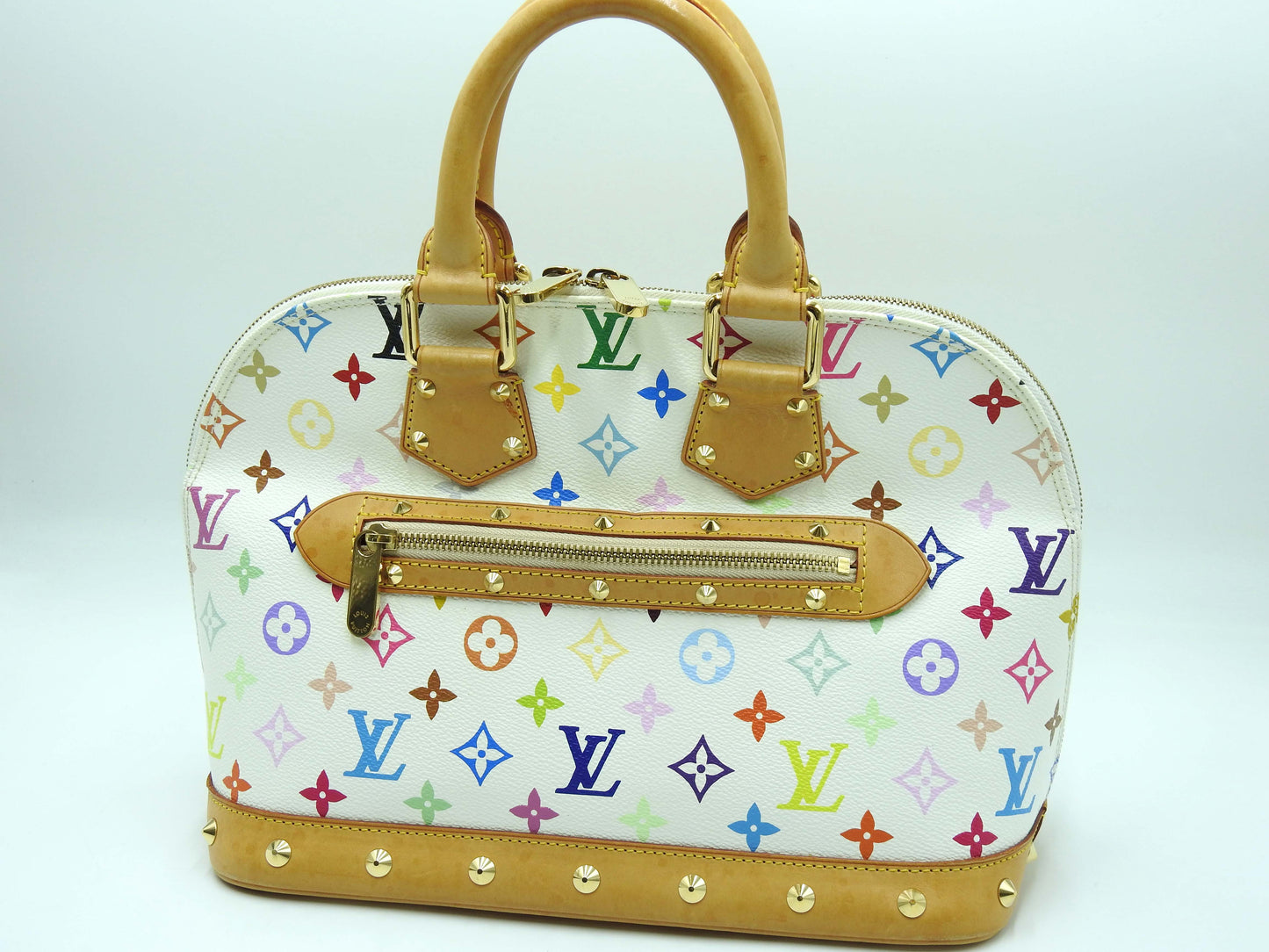 LOUIS VUITTON Alma Hand Bag Multicolor Bron White M92647