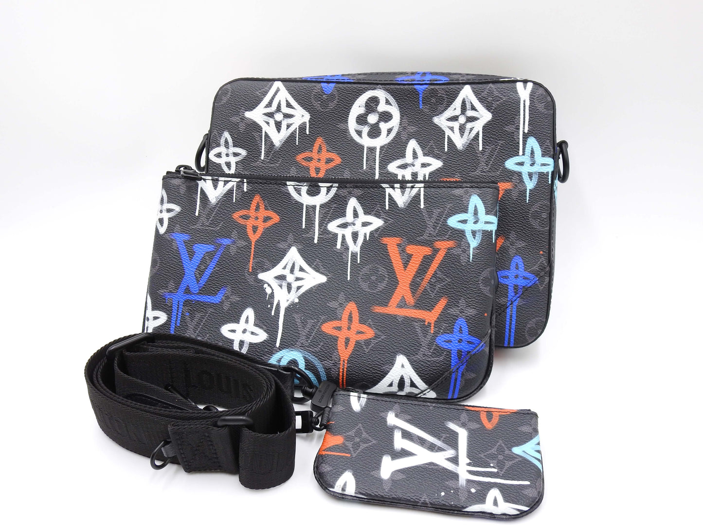LOUIS VUITTON Trio Messenger Monogram Eclipse Graffiti Shoulder Bag M21396