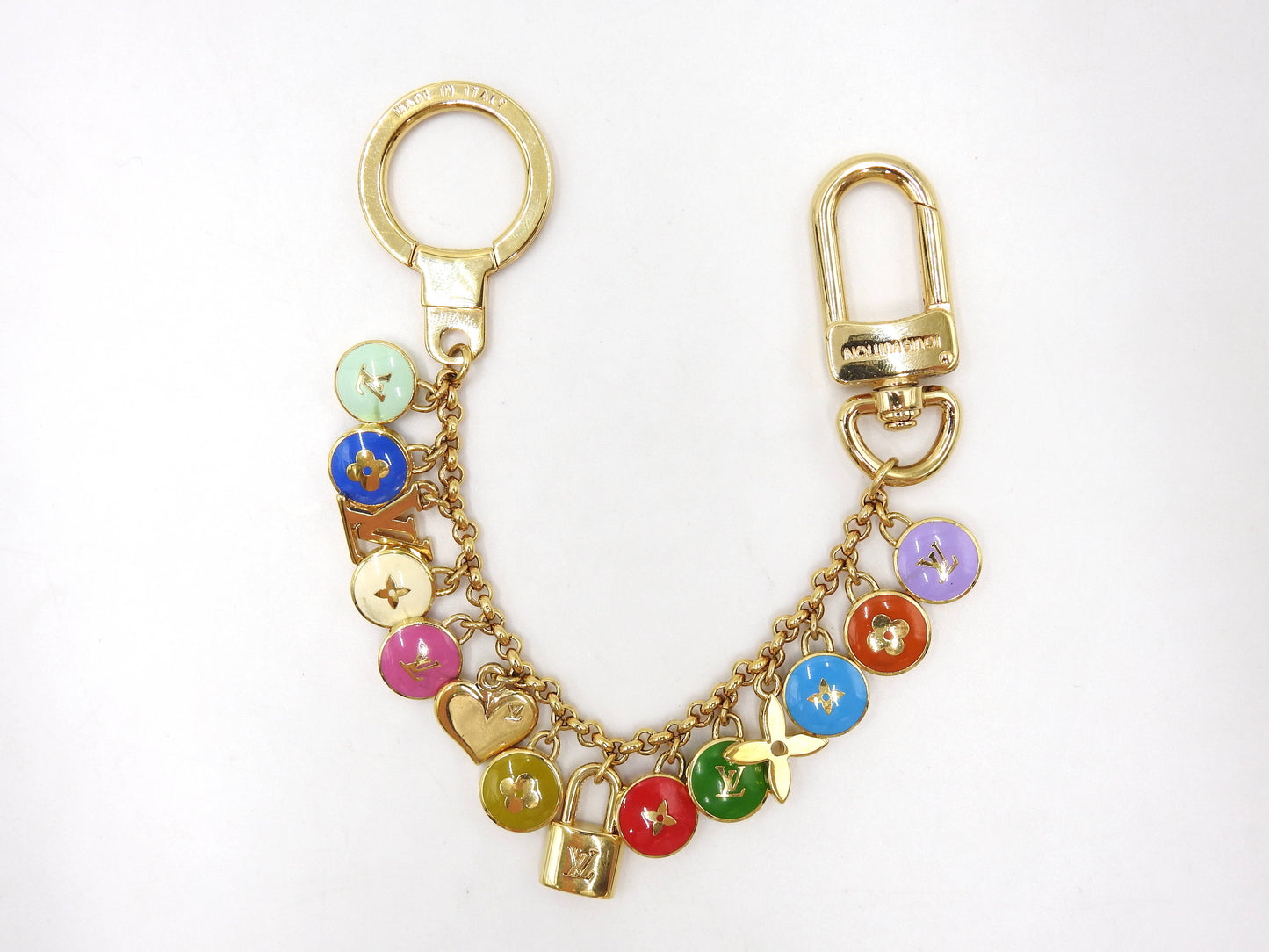 LOUIS VUITTON Porte Cles Chainne Pastille Bag Charm Key Holder GP M65380