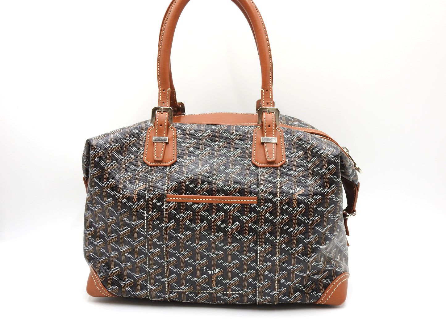 GOYARD Goyardine Boeing 30 2way Shoulder Hand Bag PVC Leather Black Brown