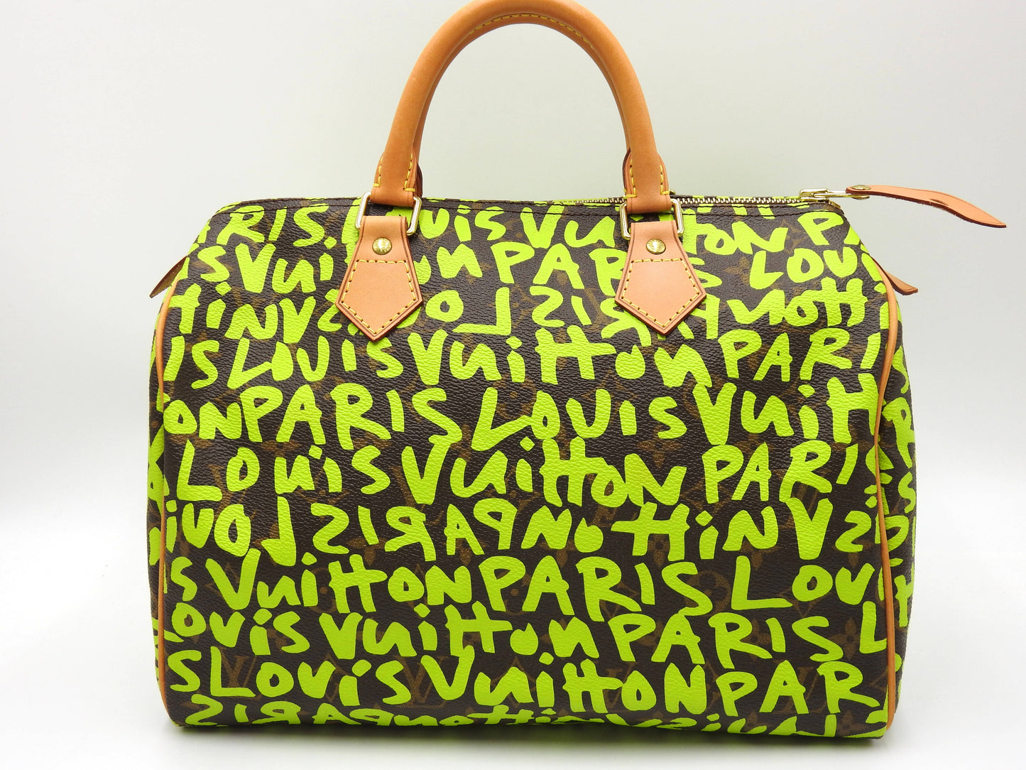 LOUIS VUITTON Monogram Graffiti Speedy 30 Boston Hand Bag Green M93706