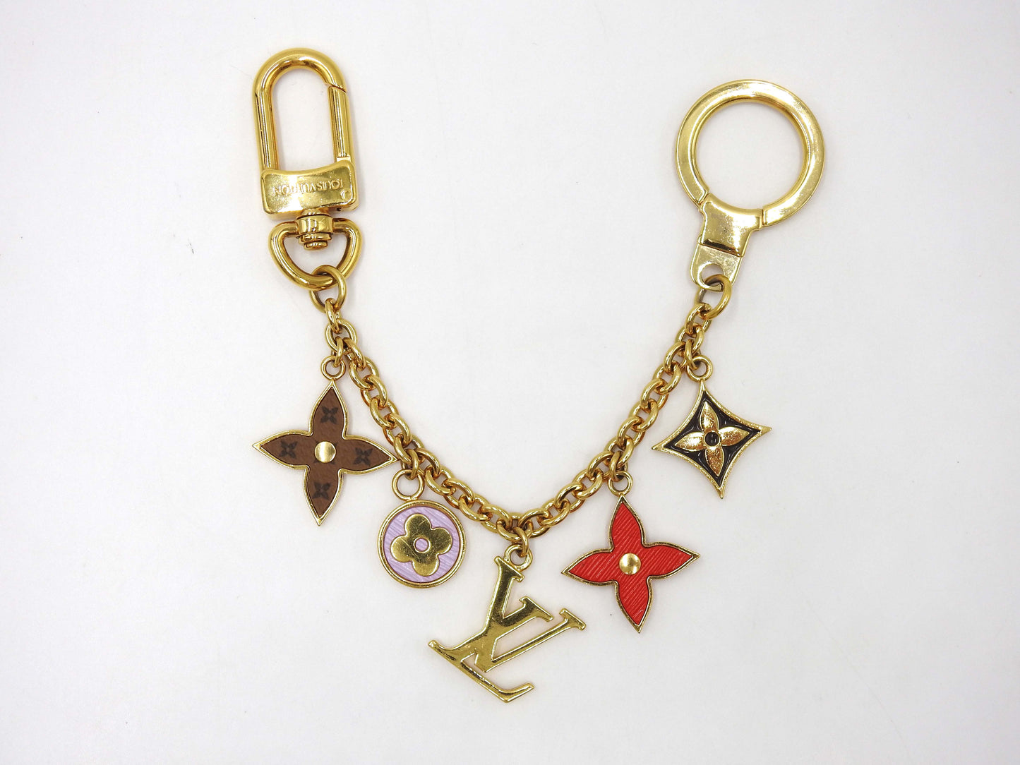 LOUIS VUITTON Spring Street Chain Bag Charm Key Holder GP Gold M0054