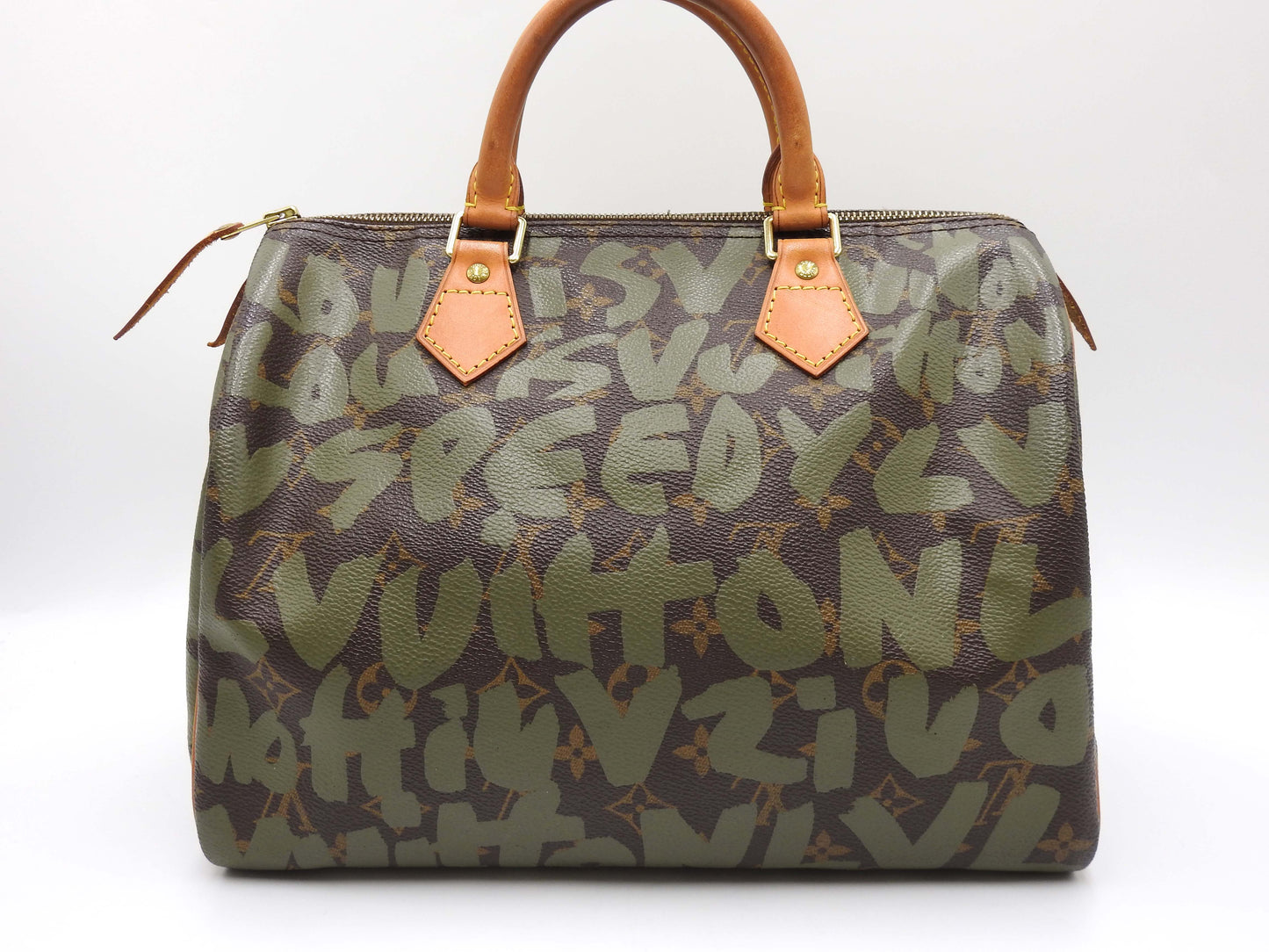 LOUIS VUITTON Monogram Graffiti Speedy 30 Hand Bag Boston Bag Khaki M92194