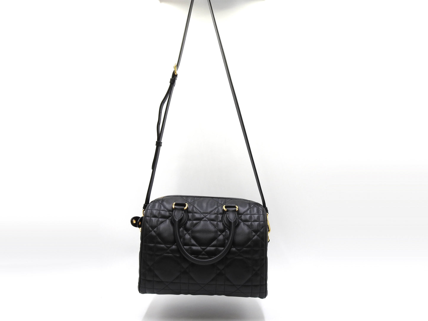 Christian Dior Canage Grove 25 Shoulder Hand Bag Lambskin Black M1365UBOL