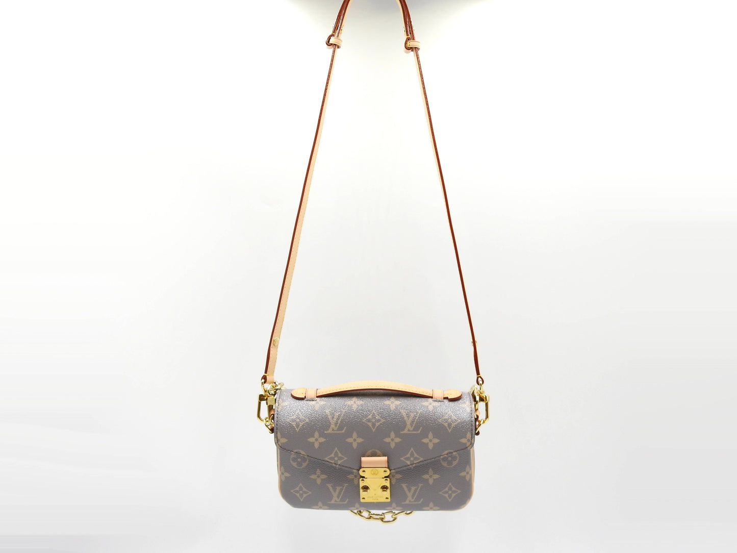 LOUIS VUITTON Monogram Pochette Metis EW Trianon Gray Shoulder Bag M12429
