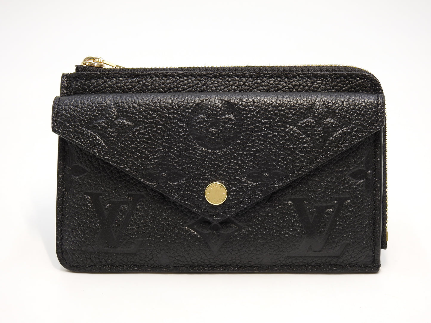 LOUIS VUITTON Monogram Empreinte Verso Coin Purse Card Holder Black M69421