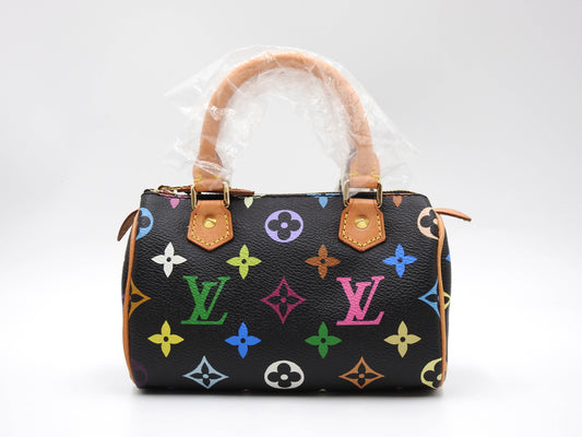 LOUIS VUITTON Monogram Mini Speedy Hand Bag Multicolor Noir Black M92644