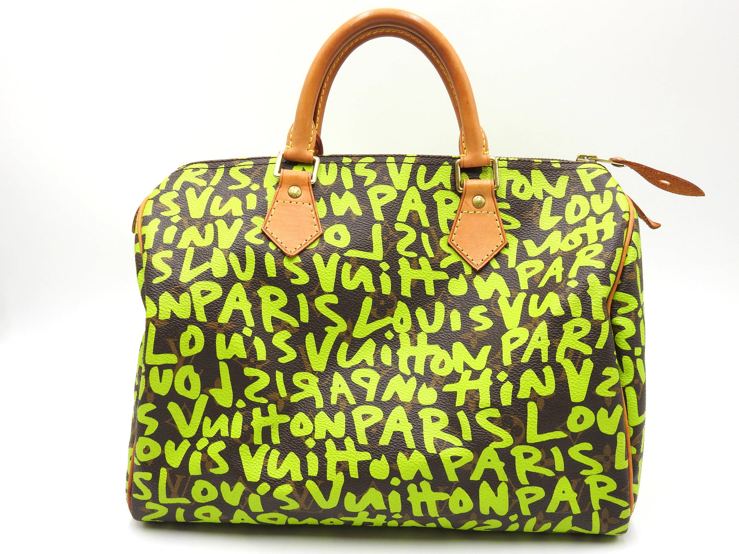 LOUIS VUITTON Monogram Graffiti Speedy 30 Boston Hand Bag Green M93706
