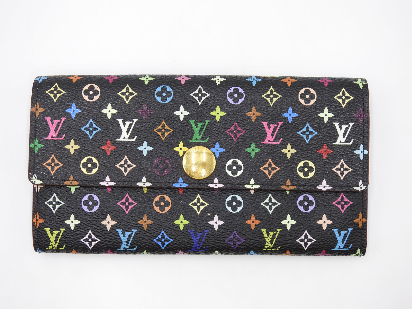 LOUIS VUITTON Monogram Multicolor Sarah Wallet Black Purple M60273