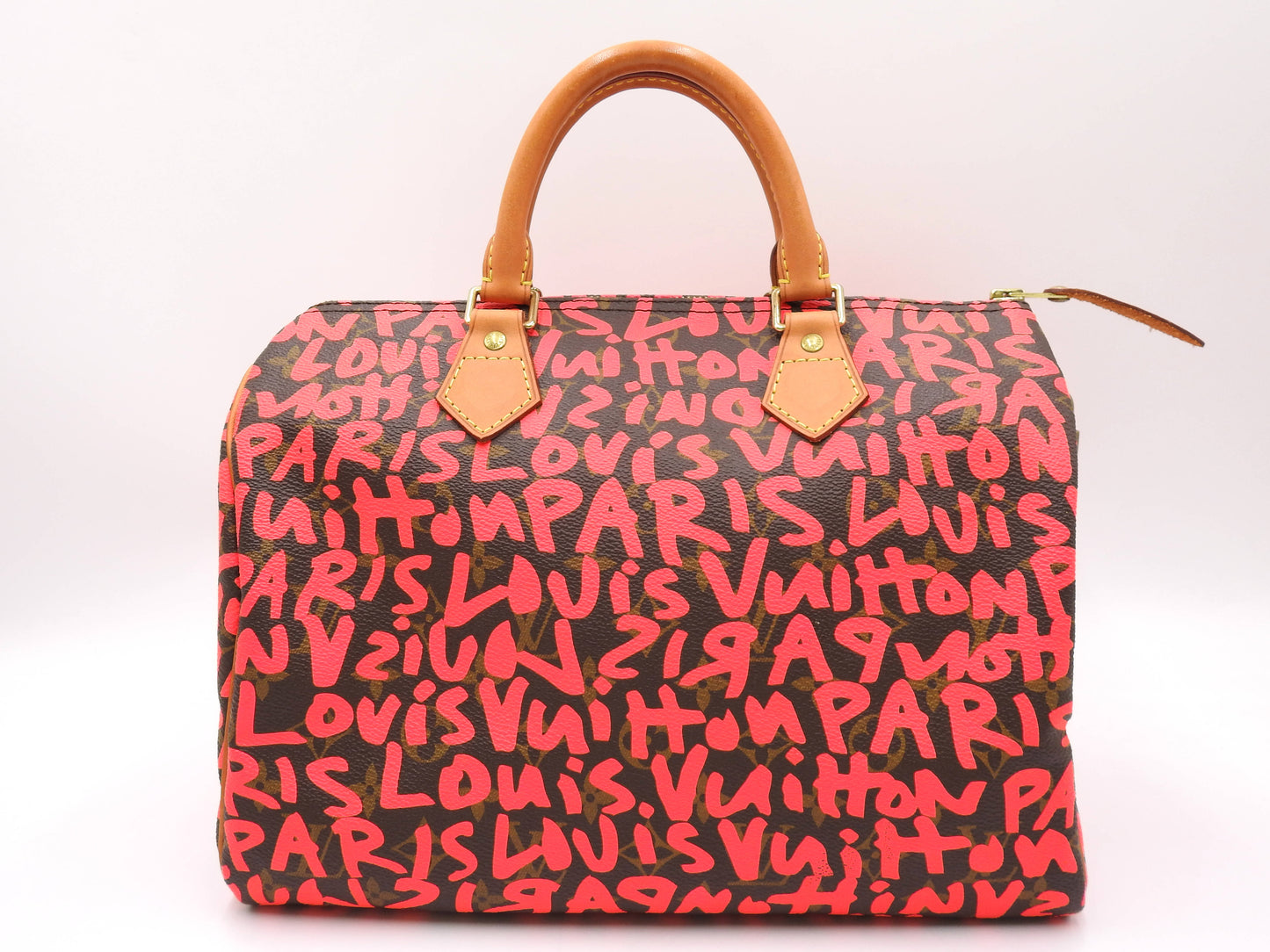 LOUIS VUITTON Monogram Graffiti Speedy 30 Hand Bag Boston Bag M93704 Pink