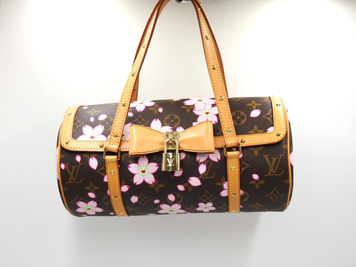 LOUIS VUITTON Papillon Shoulder Hand Bag Monogram Cherry Blossom M92009