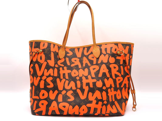 LOUIS VUITTON Monogram Graffiti Neverfull GM Shoulder Bag Orange M93702