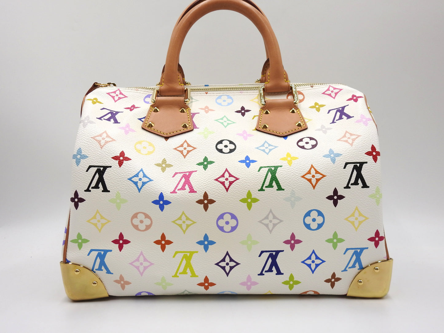 LOUIS VUITTON Speedy 30 Boston Hand Bag Multicolor Bron White M92643
