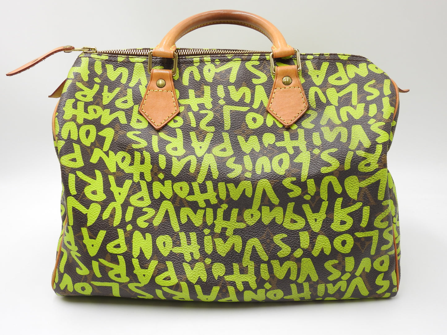 LOUIS VUITTON Monogram Graffiti Speedy 30 Boston Hand Bag Green M93706