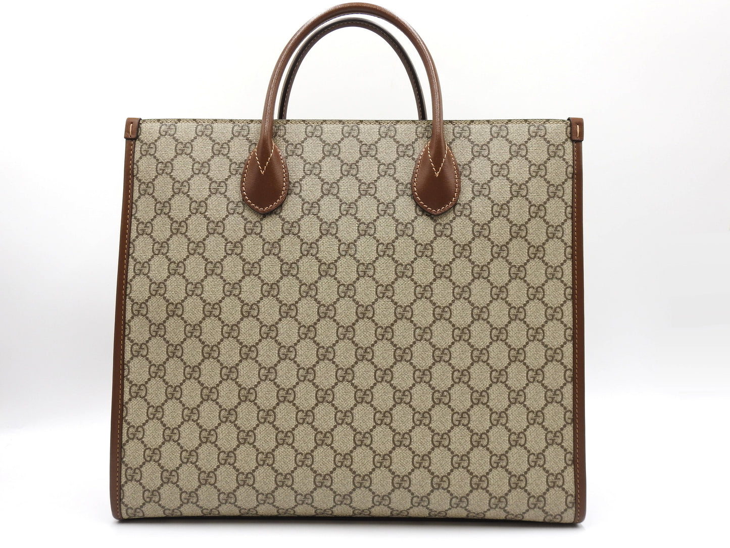 GUCCI Interlocking GG Supreme Medium 2way Tote Bag Beige Brown 674148