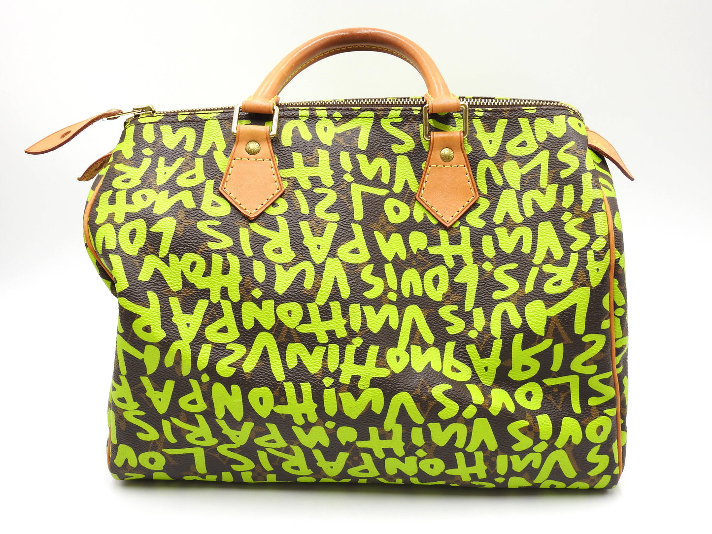 LOUIS VUITTON Monogram Graffiti Speedy 30 Boston Hand Bag Green M93706