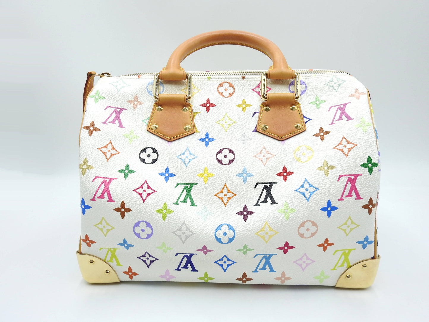 LOUIS VUITTON Speedy 30 Boston Hand Bag Multicolor Bron White M92643