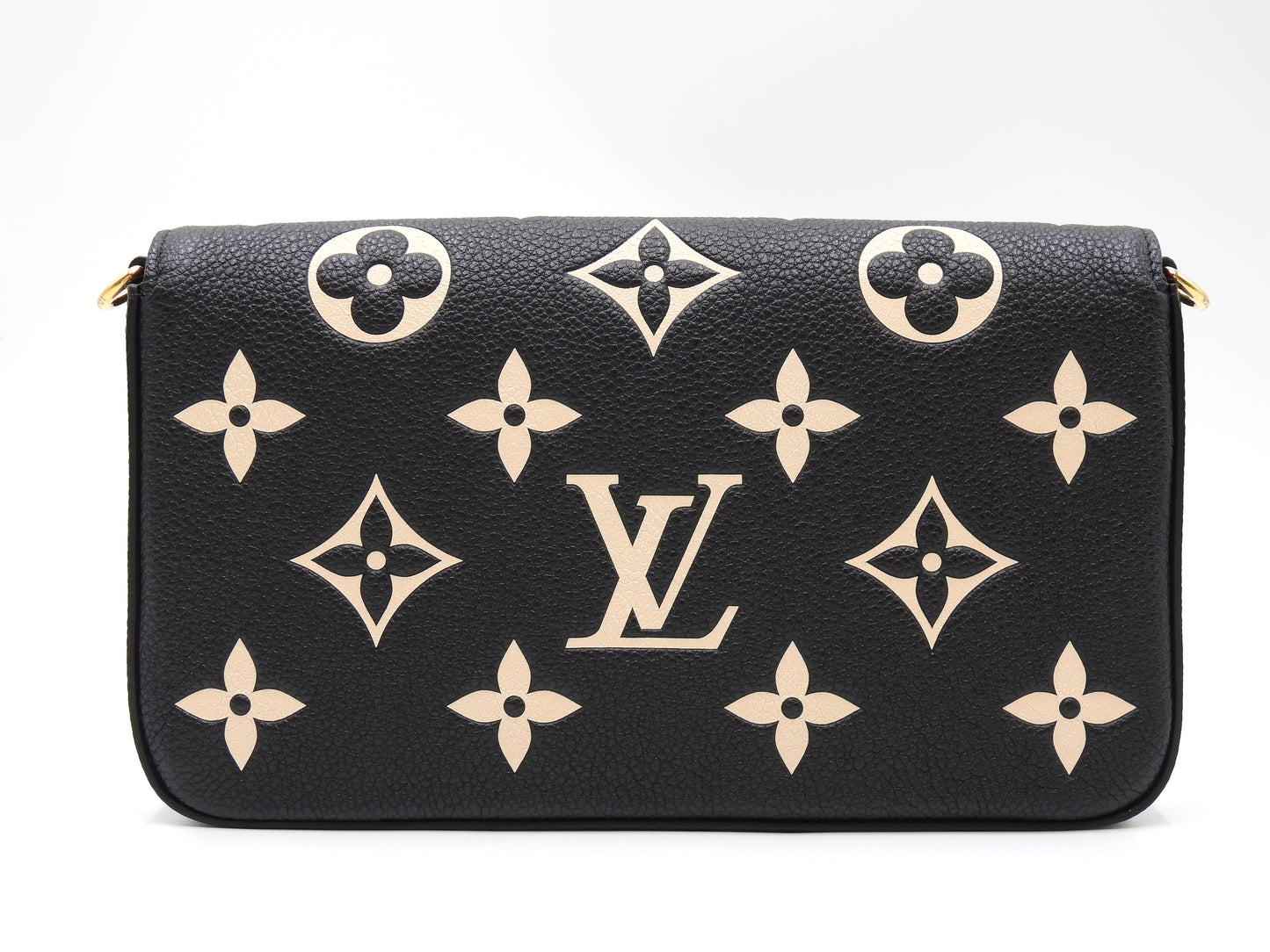 LOUIS VUITTON Pochette Felicie Clutch Hand Bag Empreinte Black Beige M82479
