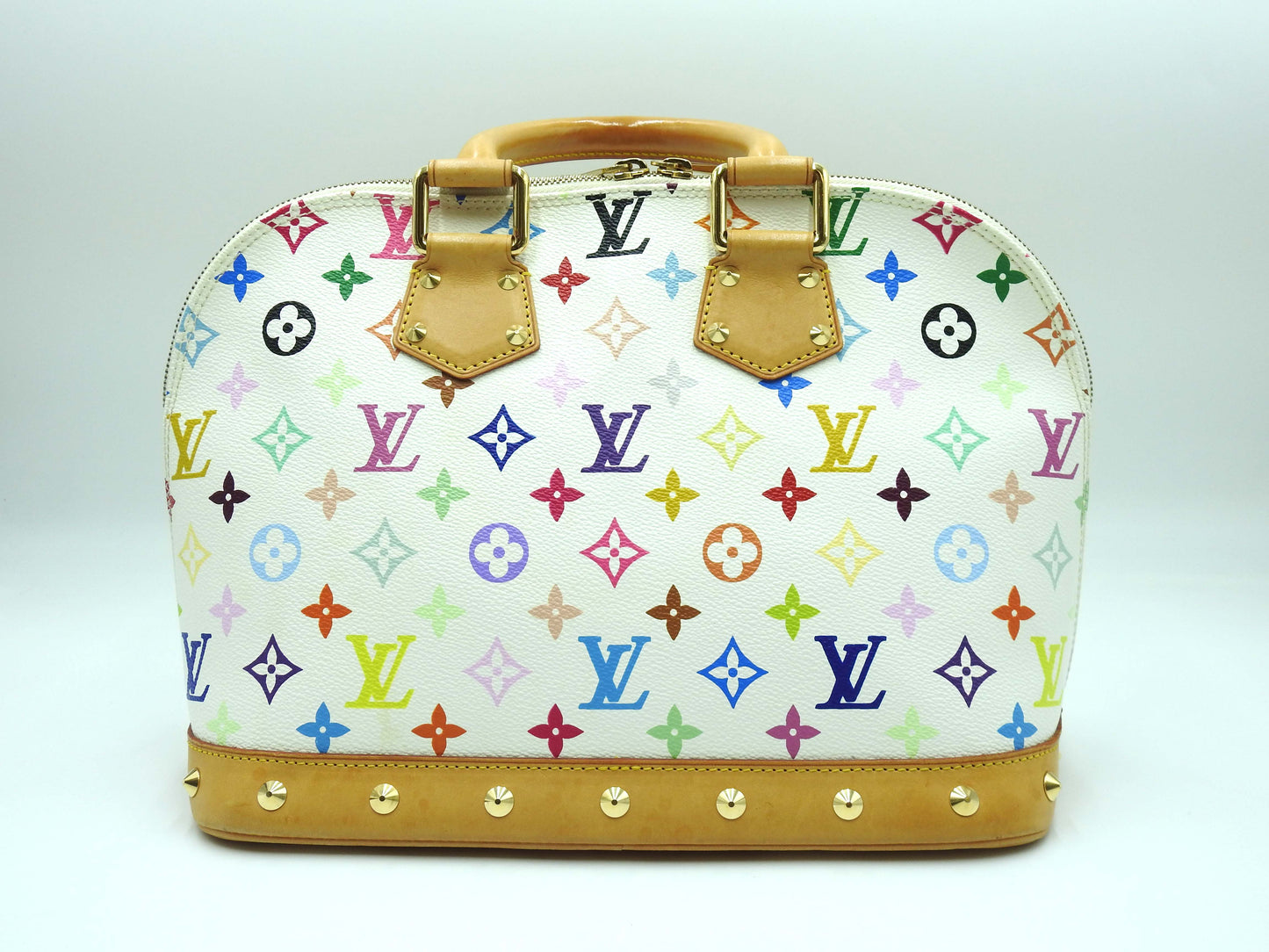 LOUIS VUITTON Alma Hand Bag Multicolor Bron White M92647