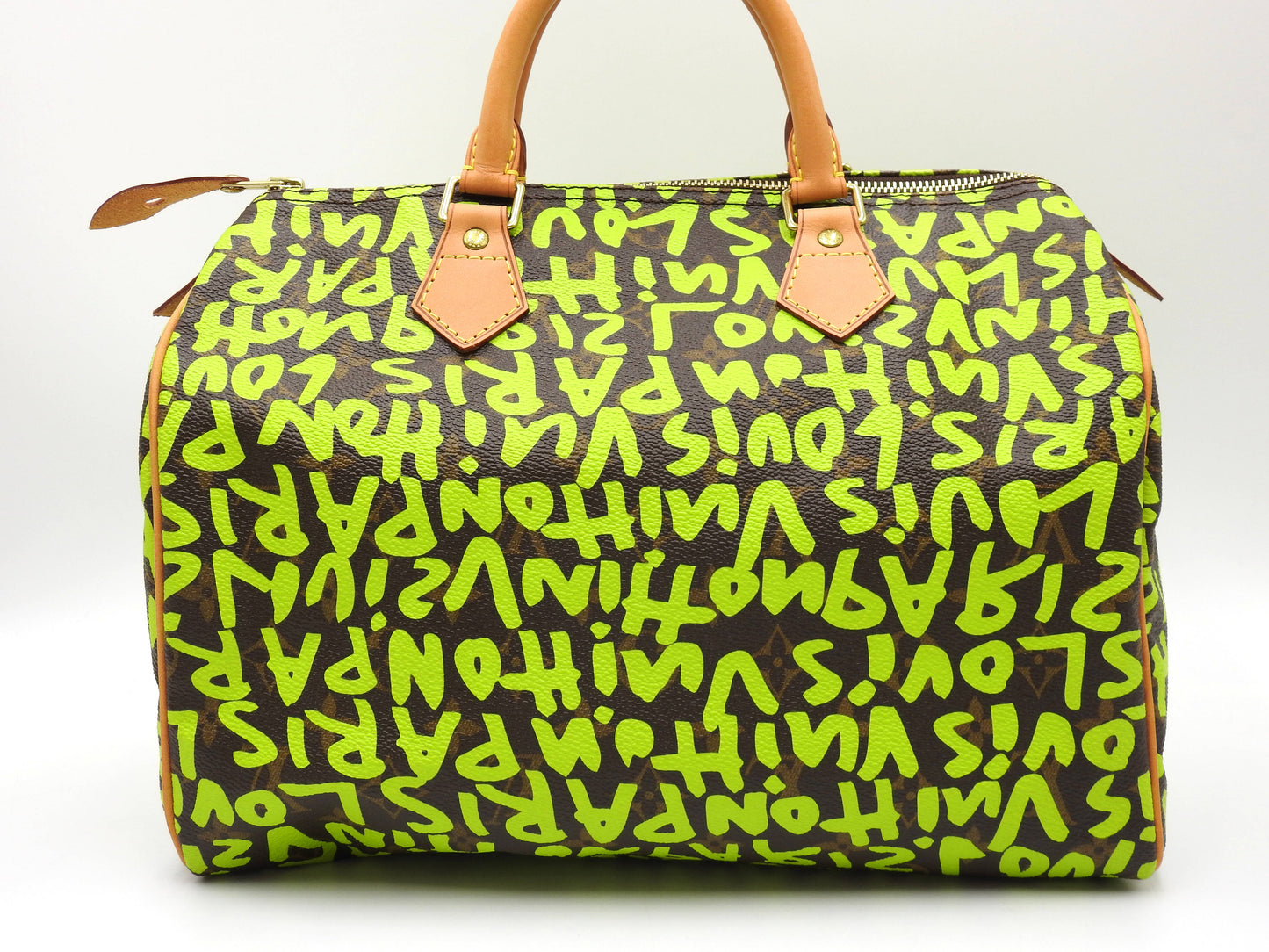 LOUIS VUITTON Monogram Graffiti Speedy 30 Boston Hand Bag Green M93706