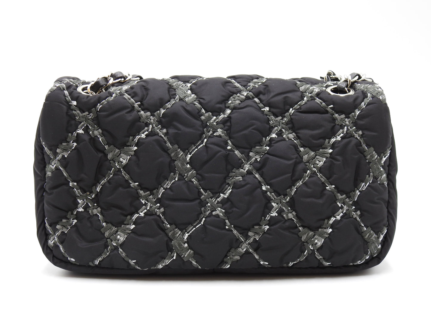 CHANEL CC Matelasse Paris Byzance Chain Shoulder Bag Nylon Black A50629