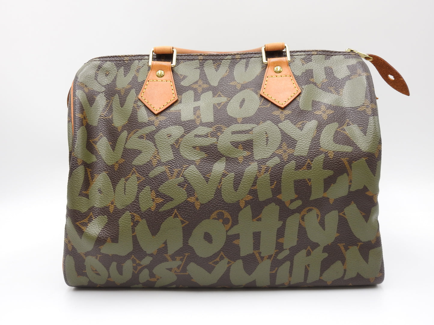 LOUIS VUITTON Monogram Graffiti Speedy 30 Hand Bag Boston Bag Khaki M92194