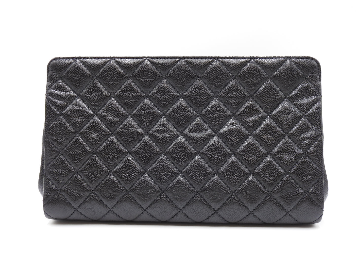 CHANEL Timeless Matelasse CC Clutch Bag Second Bag Caviarskin Black