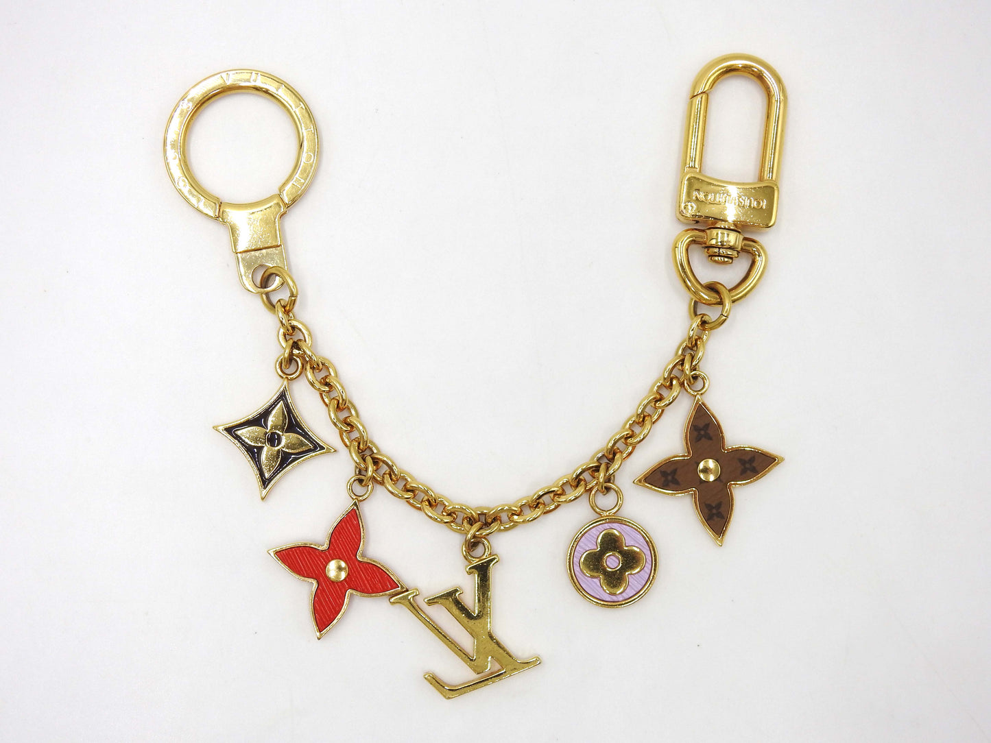 LOUIS VUITTON Spring Street Chain Bag Charm Key Holder GP Gold M0054