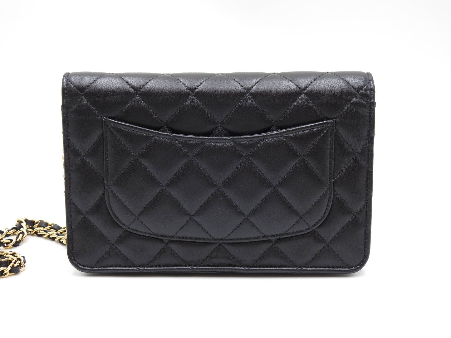 CHANEL CC Matelasse Casino Wallet On Chain Shoulder Bag Lambskin Black