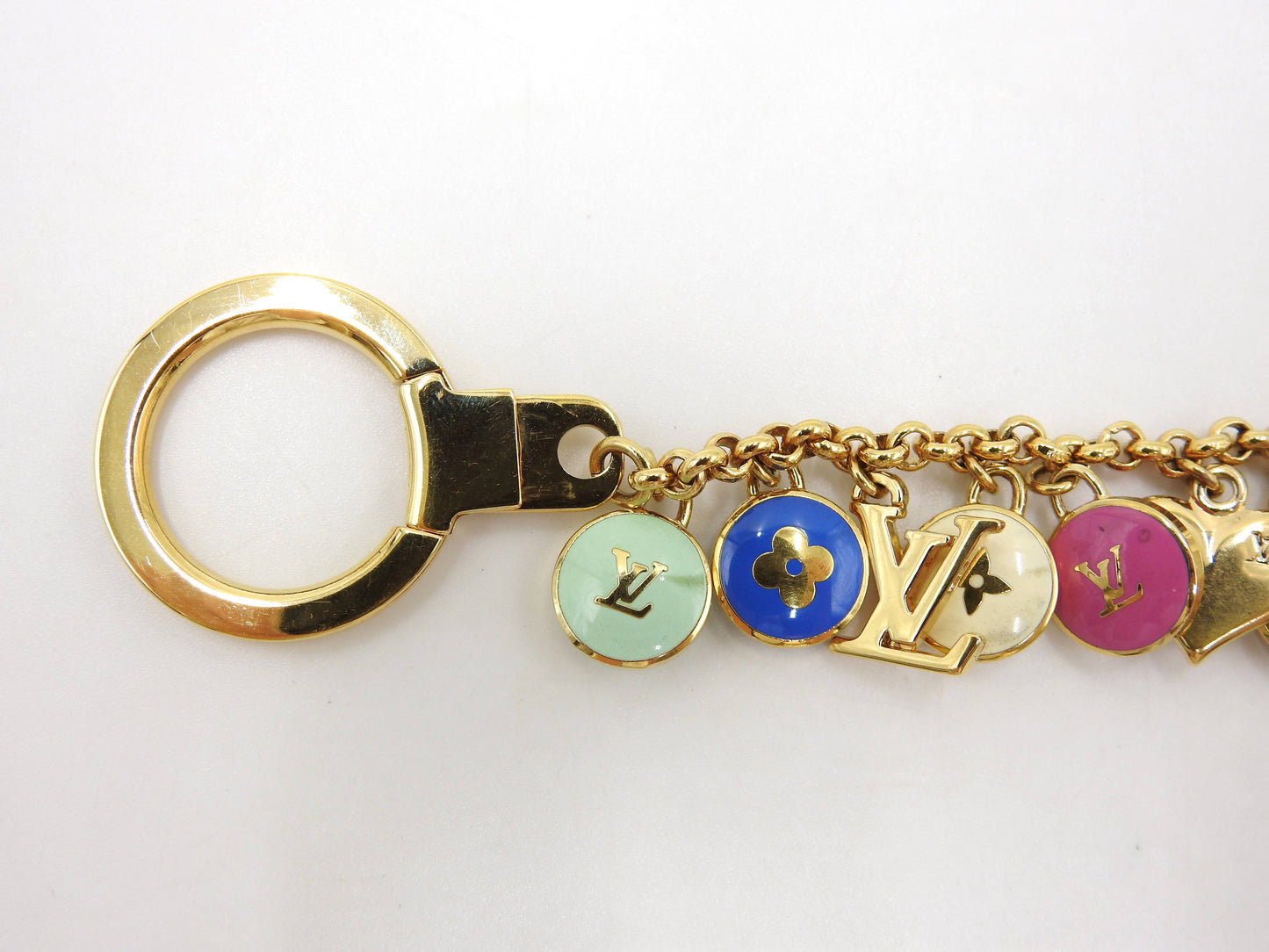 LOUIS VUITTON Porte Cles Chainne Pastille Bag Charm Key Holder GP M65380