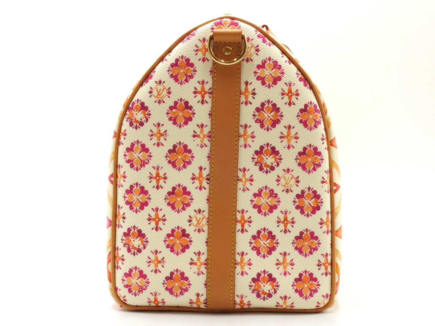 LOUIS VUITTON Monogram Tile Keepall Bandouliere 45 Travel Bag Coral M11251