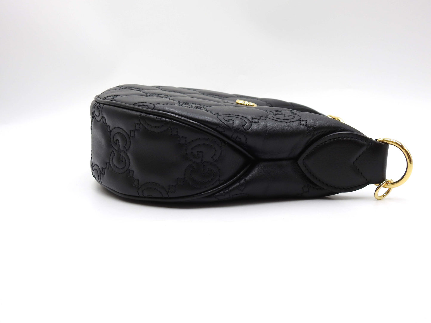 GUCCI GG Matelasse Small Hobo Chain Shoulder Bag Leather Black 739709