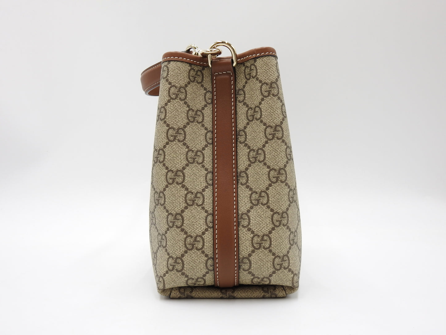 GUCCI GG Emblem Supreme Small Bucket Bag 2way Shoulder Bag Brown 815118