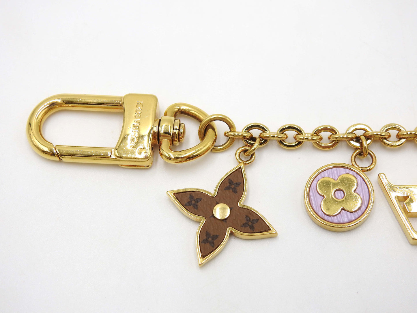 LOUIS VUITTON Spring Street Chain Bag Charm Key Holder GP Gold M0054