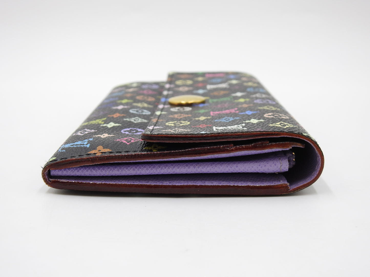 LOUIS VUITTON Monogram Multicolor Sarah Wallet Black Purple M60273
