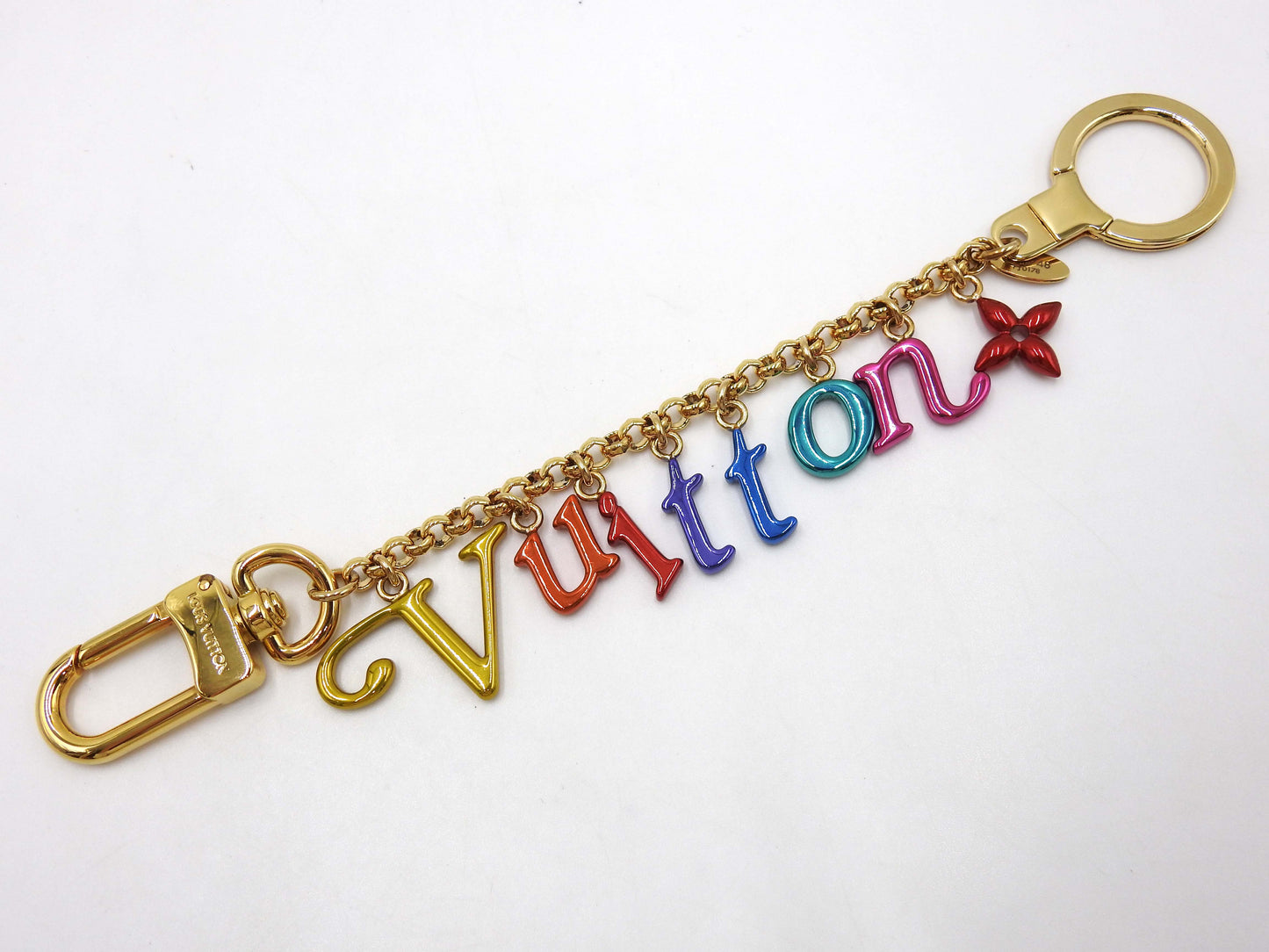 LOUIS VUITTON New Wave Chain Bag Charm Gold Multicolor M63748